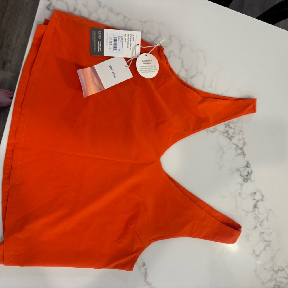 Vibrant Orange “bright poppy” Tank Top NWT size small.